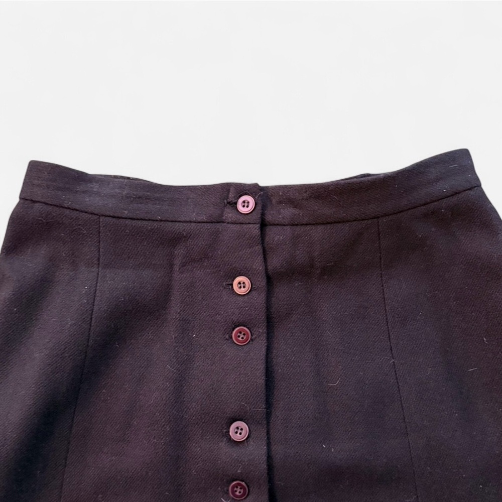 Garland Vintage Women’s Wool Skirt, Black Button Front, Mod Size Medium (6-8) - Picture 3 of 4